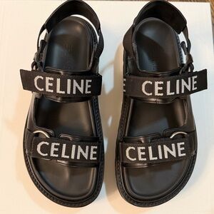 Celine Outdoor Black Strap Sandals